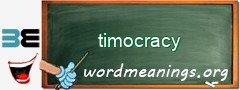 WordMeaning blackboard for timocracy